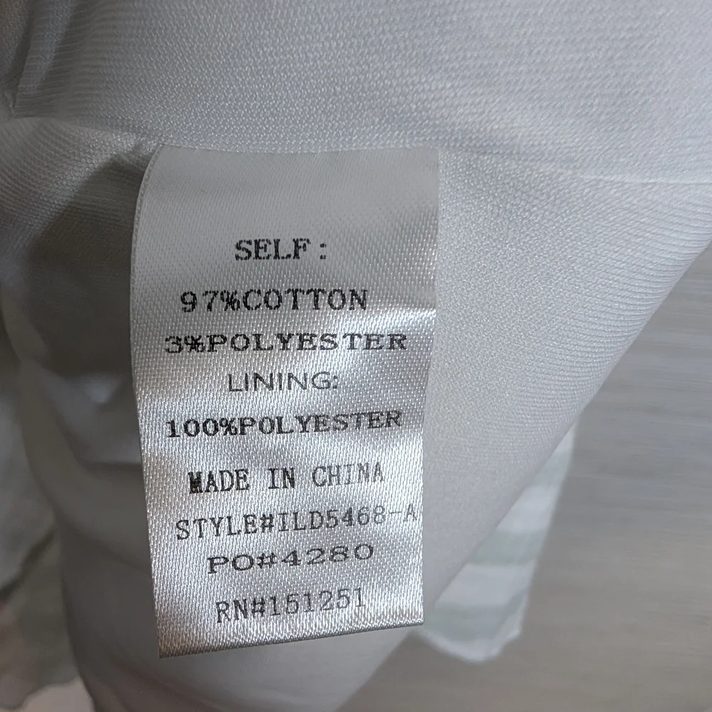 In Loom Seafoam Green And White Striped Gauze Mini Dress High Low Large NWT - Picture 10 of 14